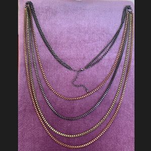 Long quadruple cooper time necklace